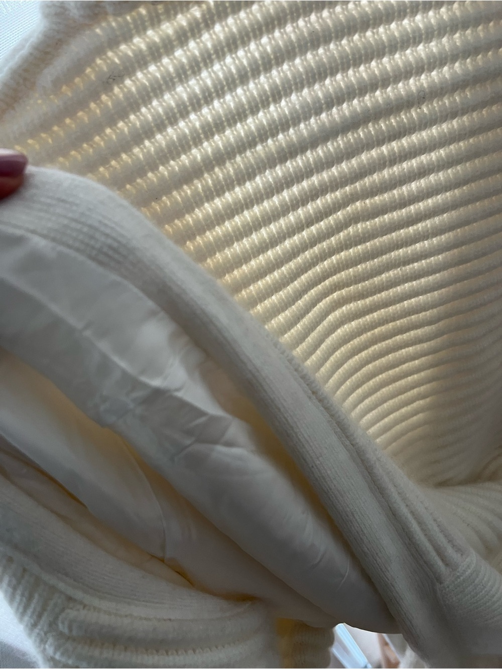 Maje Cream Open-Front Ribbed Shawl Cardigan - Picture 9 of 9
